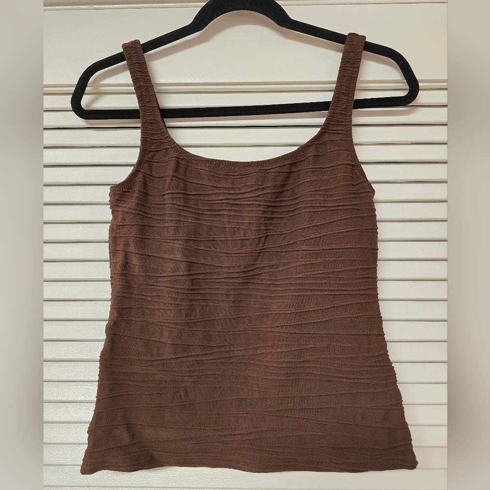 Gottex - Brown Textured Athletic Swimwear Top